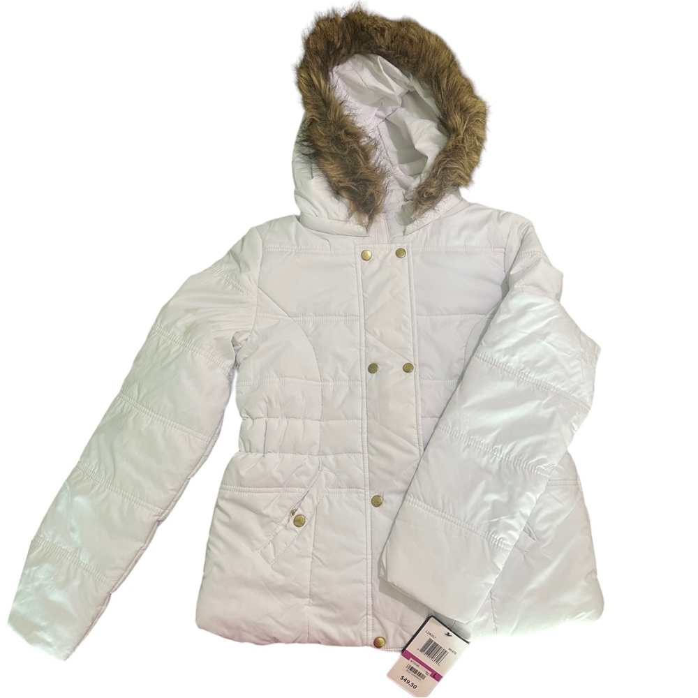 NWT White Winter  Puffer Jacket Size L